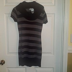 Red paint sweater mini dress